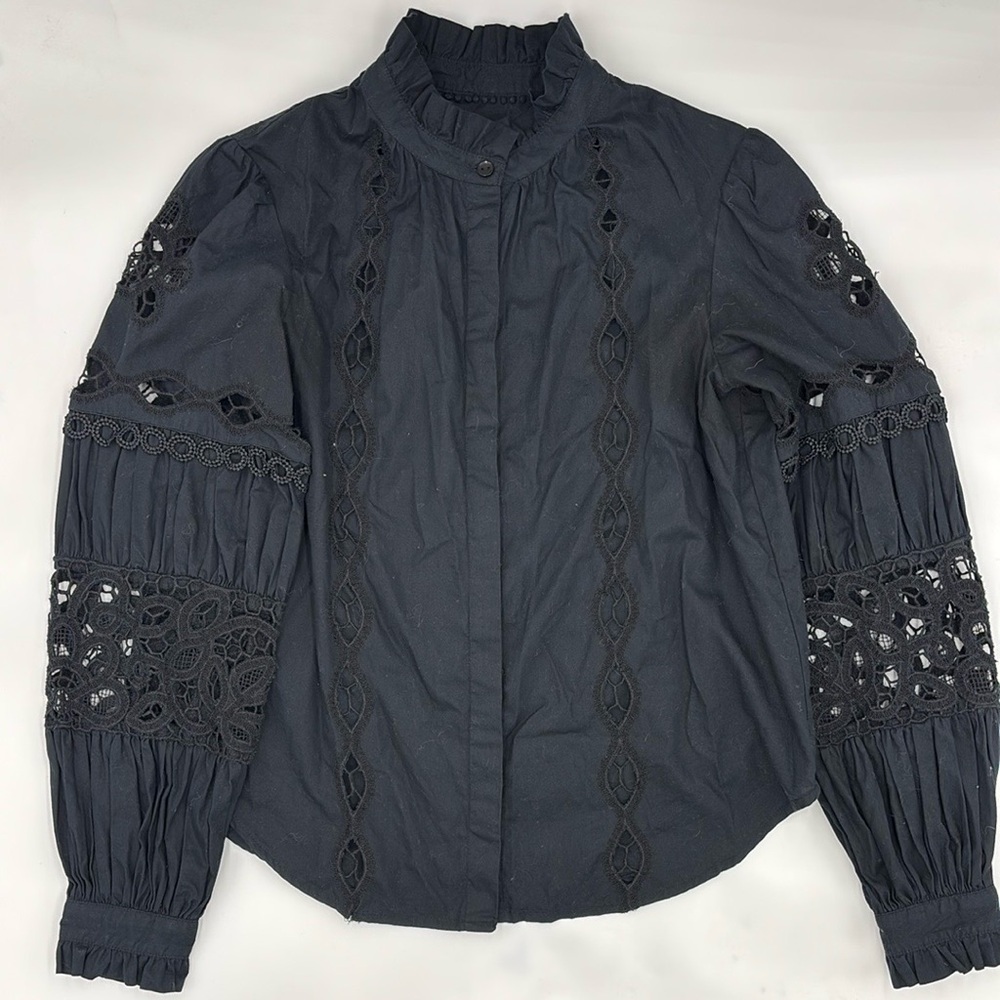 By Anthropologie Cutout Peasant Blouse